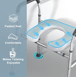 Raised Toilet Seat with Handles, Toilet Seat Riser for Seniors with Height and Width Adjustable, up to 400lbs, Commode Chair for Elderly, Pregnant and Handicap, Fit Any Toilet