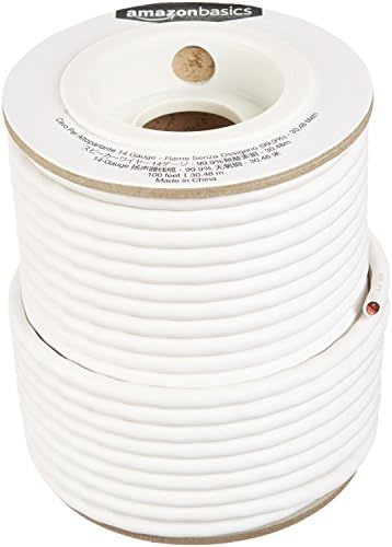 Amazon Basics 14-gauge Audio Speaker Wire Cable - 99.9% Oxygen-Free Copper, 100-foot, White