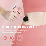AERLANG Mini Massage Gun-Pink，Muscle Deep Tissue Massager Gun for Fatigue Relief, Handheld Percussion Massager, Portable Quiet Massage Gun with Carry Case for Home Office Gym