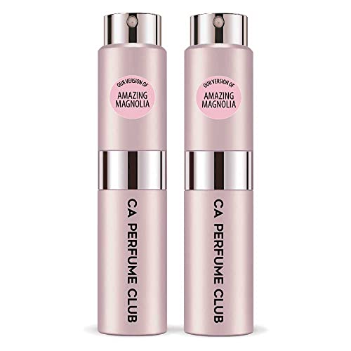CA Perfume Impression of Emra Amazing Magnolia For Women Fragrance Concentrated Long Lasting Eau de Parfum Spray Refillable Glass Atomizer Bottle 0.27 Fl Oz-X2