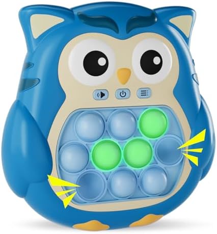 Sensory Pop Fidget Toys for Kids 3-12,Handheld Game for Kids,Light Up Fidget Toy,Travel Games,Airplane Toys for 3 4 5 6 7 8 9 Year Old,Quick Push Pop Game Christmas Birthday Gifts for Boys and Girls