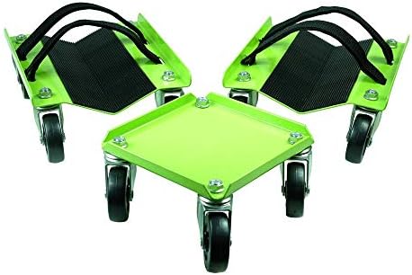 Snowmobile Dolly Heavy Duty Carries up to 1500 lbs (682 kg) V-Slide with 2.5” Nylon Swivel Casters Rubber Pad Protecting Skis and 2 Pairs of Heavy Duty Straps Firmly Attaching on Skis KF2014