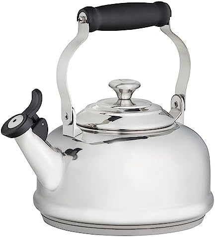 Le Creuset Whistling Tea Kettle with Metal Finishes, 1.2 qt., Stainless Steel