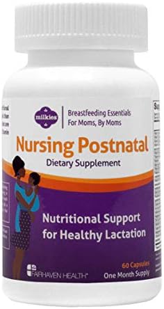 Milkies Fairhaven Health Nursing Postnatal Vegetarian Supplement for Breastfeeding Women with Vitamin D and B, Nutritious Breast Milk Multivitamin - Gluten and Dairy Free - 1 Month Supply