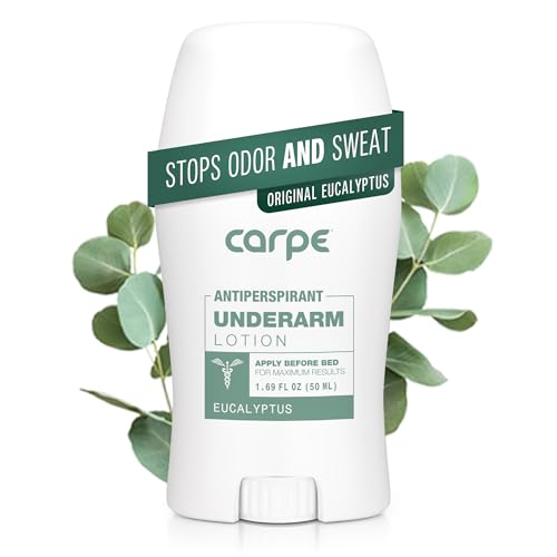 Carpe Underarm Antiperspirant and Deodorant, Clinical strength with all-natural Eucalyptus scent, Combat excessive sweating, Stay fresh and dry, Great for hyperhidrosis