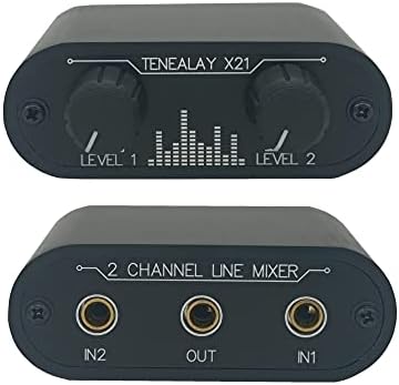 2 Way Audio mixer 3.5mm Un-powered mixer, 2 to 1 Stereo aux 3.5mm line levels control Box mini passive mixer X21