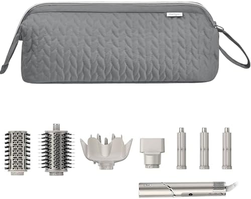 Shark Flex Style Case for Dyson Airwrap Hair Dryer Brush Revlon Hair Tools Travel Bag Carrying Case Flat Curling Iron Organizer (Grey)