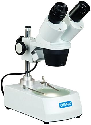 OMAX 20X-60X Binocular Stereo Microscope with Reflected (Top) and Transmitted (Bottom) Lights