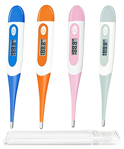 Oral Thermometer, Digital Thermometer for Fever (A, Pack of 4)