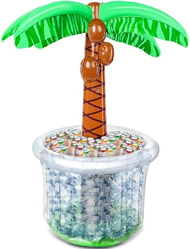 JOYIN 60" Inflatable Palm Tree Cooler, Beach Theme Pool Party Decorations, Luau Hawaiian Birthday Party Decor Supplies Ocean Jungle Tropical Themed Decoration Summer Outdoor Drink Cooler