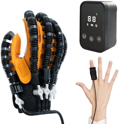 Stroke Hand Rehabilitation Robot Gloves, Strokes Therapy Equipment for Adults, Fingers Strength Training Device for Hemiplegia, Robotic Glove Rehab Stroke Patients (Right M)