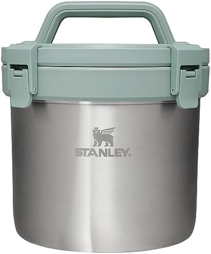 Stanley Stay Hot Camp Crock 3 qt | 12 Hours Hot, 16 Hours Cold | Portable Camping Pot with Leakproof Locking Lid | Insulated, Packable Travel Food Container | BPA-Free | Stainless Steel Shale
