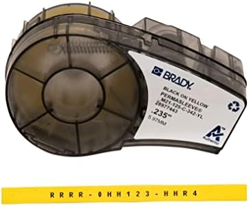 Brady Authentic (M21-125-C-342-YL) PermaSleeve Heat Shrink Tubing for Control / Electrical Panels, Wire Harness, BlackonYellow- For M210, M210-LAB, M211, BMP21-PLUS and BMP21-LAB Printers, .235"W 7'L