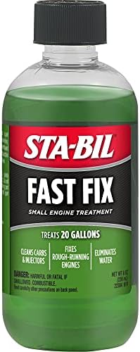 STA-BIL Fast Fix - Small Engine Treatment, Cleans Carburetors and Injectors, Fixes Rough Running Engines, Eliminates Water, Treats Up to 20 Gallons, 8oz (22304) , Green