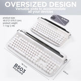 YUNZII ACTTO B503 Wireless Typewriter Keyboard, Retro Bluetooth Aesthetic Keyboard with Integrated Stand for Multi-Device (B503, Snow White)