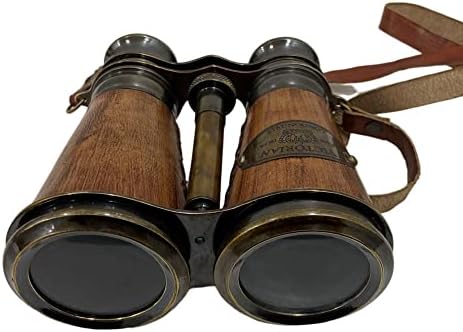 Antique Victorian Marine Brass Leather Binocular Sailor Instrument Neck Strap Handheld Marine Leather Binocular Sailor Instrument