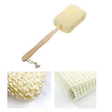 Natural Sisal Fiber Bath Body Brush Spa Shower Back Sponge Scrubber Long Handle Natural Loofah Exfoliating Body Sponge Scrubber Back Scrubber