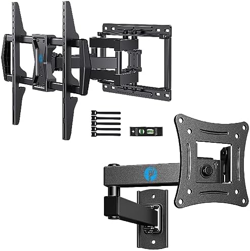 Pipishell TV Wall Mount for Most 37-75 inch TVs up to 100 lbs, Max VESA 600x400mm, TV Mount Fits 12”/16” Wood Studs, PILF6, TV Wall Mount 13-32 Inch TVs Single Stud for Corner Max VESA 100x100mm