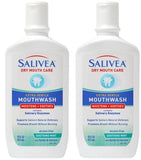 SALIVEA Dry Mouth Mouthwash - Soothing Mint Mouthwash with Natural Salivary Enzymes - Gentle Mouthwash to Aid Dry Mouth Care - Breath Freshener & Dry Mouth Treatment - Mint Flavor (2 Pack)