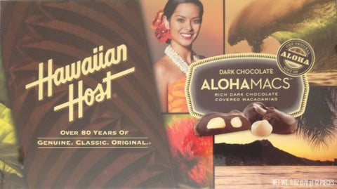 Hawaiian Host Alohamacs Dark Chocolate Covered Macadamia Nuts (1 Box)