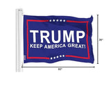 G128 Trump Keep America Great Blue Flag Flag | 3x5 Ft | LiteWeave Pro Series Printed 150D Polyester | Election Flag, Indoor/Outdoor