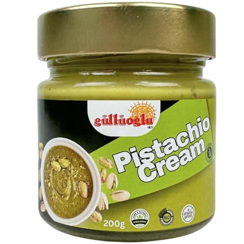 Gulluoglu Pistachio Cream, Pistachio Butter, Best for dubai chocolate, Turkish Premium Pistachios Cream 7 oz, 200 g Perfect Taste For Dubai Chocolate