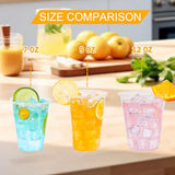 FUFF 500 Pack 9 oz Clear Plastic Cups, Plastic Disposable Clear Cups, Cold Drinking Cups For Water, Juice, Soda, Cocktail, Wine，Picnics, Weddings and Parties