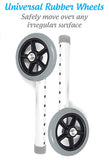 Universal Walker Wheel Kit: 5 Inch Sport Wheels and FlexFit Ski Glides (Gray)