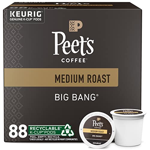 Peet's Coffee, Medium Roast Keurig K-Cup Pods - Big Bang 88 Count (4 Boxes of 22 K-Cup Pods)