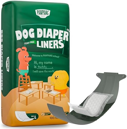 Disposable Dog Diaper Liners Booster Pads for Male & Female Dogs, 100ct, 4 Sizes Options, Doggie Diaper Inserts fit Most Types of Dog Diapers - Pet Belly Bands & Male Wraps (Large (100 ct))