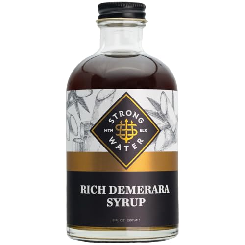 Strongwater Rich Demerara Syrup - Makes 16 Cocktails - Demerara Syrup for Cocktails Handcrafted in USA with Filtered Rocky Mountain Water, Sugar - Just Mix with Bourbon or Whiskey