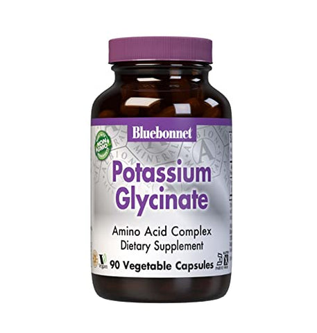 BlueBonnet Albion Potassium Glycinate Vegetarian Capsules, 99 mg, 90 Count