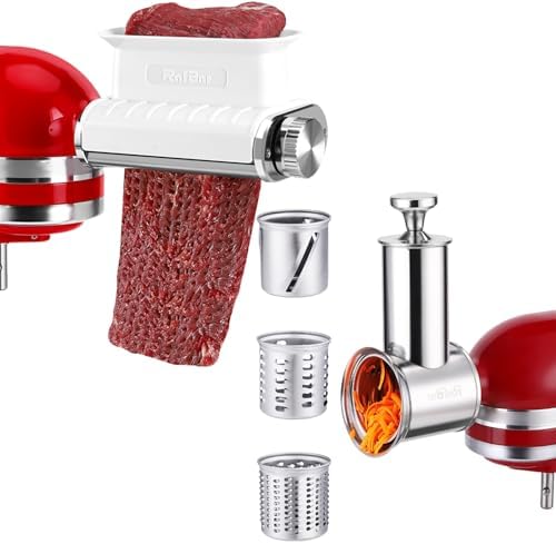 Meat Tenderizer and Slicer Shredder Attachment Set for KitchenAid and Cuisinart Stand Mixers