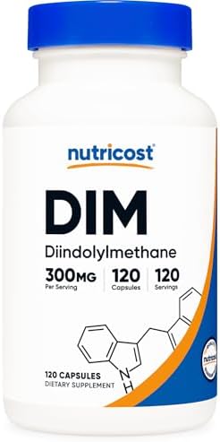 Nutricost DIM (Diindolylmethane) Plus BioPerine 300mg, 120 Vegetarian Capsules - Up to 4 Month Supply, Max Strength DIM Supplement