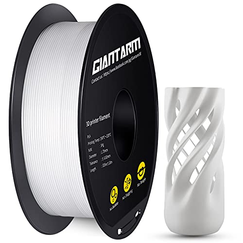 GIANTARM 3D Printer Filament, White Pla Filament, 1Kg(2.2lbs) Spool, 1.75mm Dimension Accuracy +/- 0.03mm, 3D Printing Filament