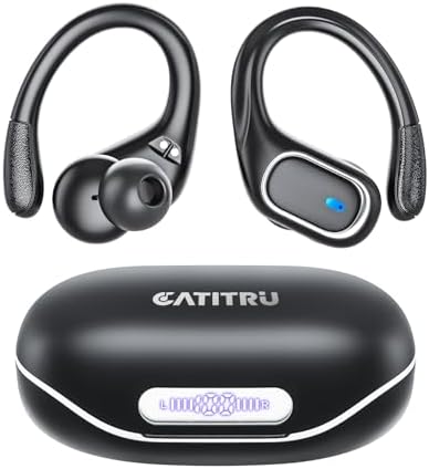 Wireless Earbuds Bluetooth Headphones 80Hrs Playtime Ear Buds IPX7 Waterproof Sports Earphones Wireless Charging Case Over-Ear Earhooks Headest