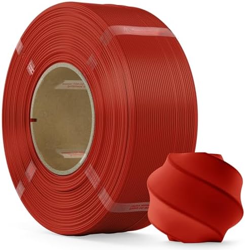 PLA Filament 1.75mm PLA 3D Printer Filament(Refill),1kg Refill for Reusable Spools(2.2lbs),Premium Quality 3D Printing Filament for Bambu lab 3D Printers,Red