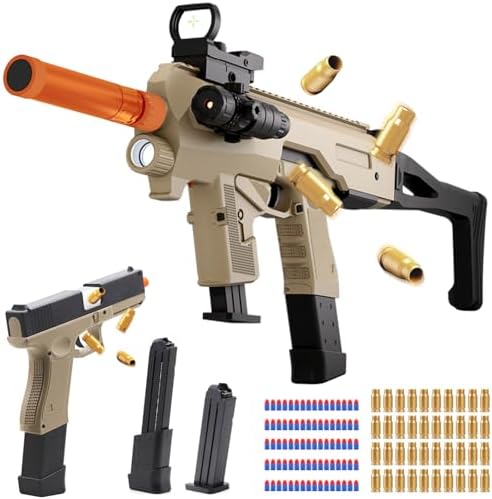 Soft Bullet Two Modes Toy Gun Blaster, Realistic with Shell Ejecting Design&Sight&Infrared Scope, Cheap with 3 Clips & 80 Foam Bullets, Gifts for Boys Girls Adults Age 8+