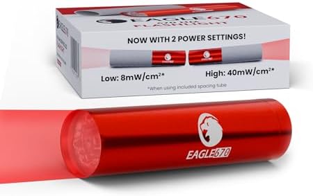 New Version! 670 nm Deep Red LED Light 8mW/cm2 | USA Lab Verified 670nm Flashlight (670 nm LED) w/Spacing Tube | Red Light Therapy 670 nanometers | Easy on The Eyes - no Blue Light