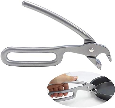 OBTANIM Heavy Duty Pizza Pan Gripper, Cast Aluminum Anti-Scald Baking Pan Gripper Clips Retriever Tongs for Lifting Hot Plate with Food Out from Microwave, Oven, Instant Pot, Air Fryer