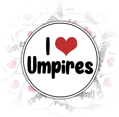 3PCS I Love Umpires Sticker for Kids Teens, Waterproof Vinyl Stickers, Aesthetic Laptop Stickers, Stickers for Water Bottles 2in