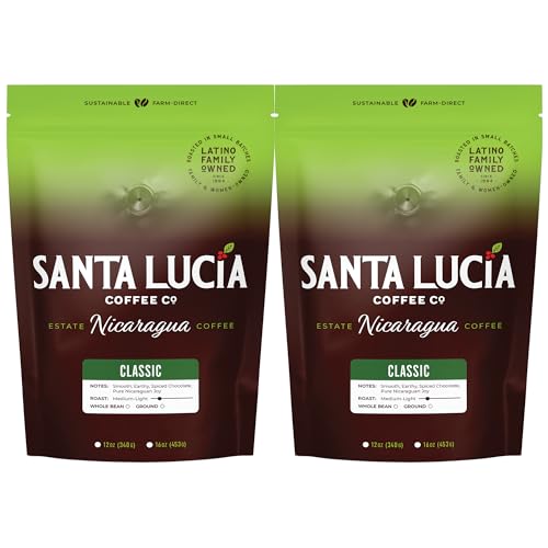 Specialty Volcanic Nicaraguan - Grand Reserve Classic Medium Roast Coffee, Bright & Smooth, Low Acid, 91 Point, SHG, Small Batch Roasted, Farm Direct, 100% Single-Origin, Ground, 2 Pounds, 2-16oz
