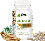 Jiva Botanicals - Organic Shatavari Capsules 1200 Mg - Shatavari Root Powder Extract Supplement - Support Normal Hormonal Balance for Women - Made with Asparagus Racemosus Roots Herb - 60 Capsules