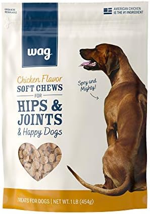 Amazon Brand – Wag Chicken Flavor Hip & Joint Training Treats for Dogs, 1 lb. Bag (16 oz)