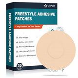 Ceeport 30 Pack Freestyle Adhesive Patches, Sensor Covers Intended for Freestyle Libre 2/3-Enlite-Medtronic Guardian, CGM Sensor Patches, No Glue in The Center, Long Fixation for Your Sensor(Tan)