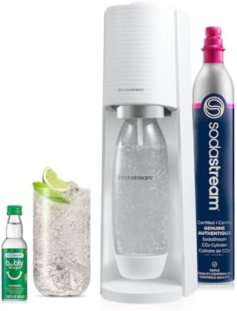 SodaStream Terra Sparkling Water Maker (White) with CO2, DWS Bottle and Bubly Drop