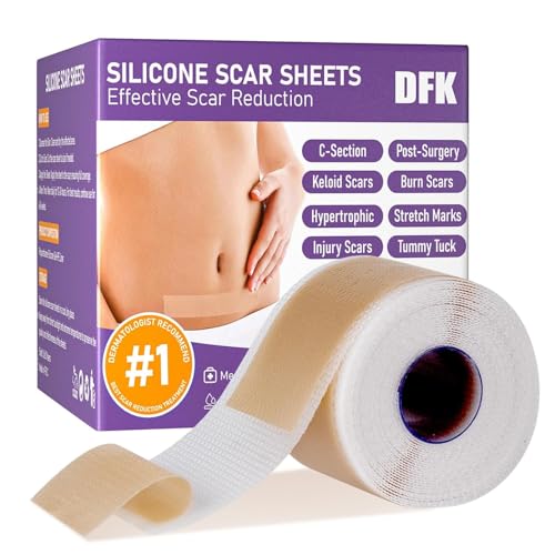 Silicone Scar Sheets, Silicone Scar Tape(1.6"x 118" Roll-3M), Reusable Professional Scar Silicone Strips, Soft Silicone Scar Sheets for Surgical Scars,Keloid,Acne Scars,Burn Scar,C-Section