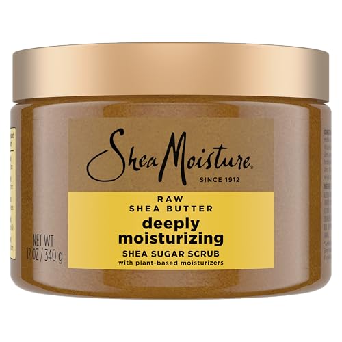 SheaMoisture Shea Sugar Body Scrub For Moisturize And Restore Dry Skin Raw Shea Butter Deeply Moisturizing Body Scrub With 24h Shea Moisture Nutrients 12 oz