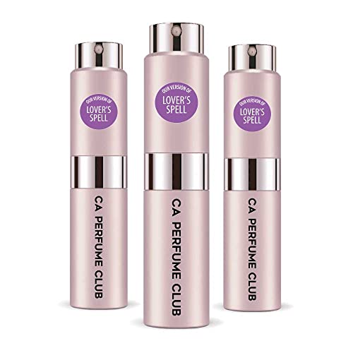 CA Perfume Impression of Victoria S. Lover’s Spell For Women Replica Version Fragrance Dupes Concentrated Long Lasting Eau de Parfum Spray Refillable Atomizer Bottle 0.27 Fl Oz-X3