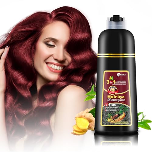 leorx Hair Dye shampoo, 3 In 1 Deep Wine Red Color Shampoo Hair Dye For Refresh Hair Instant Herbal Coloring Shampoo For Women&Men - Tintes Para El Cabello Profesional